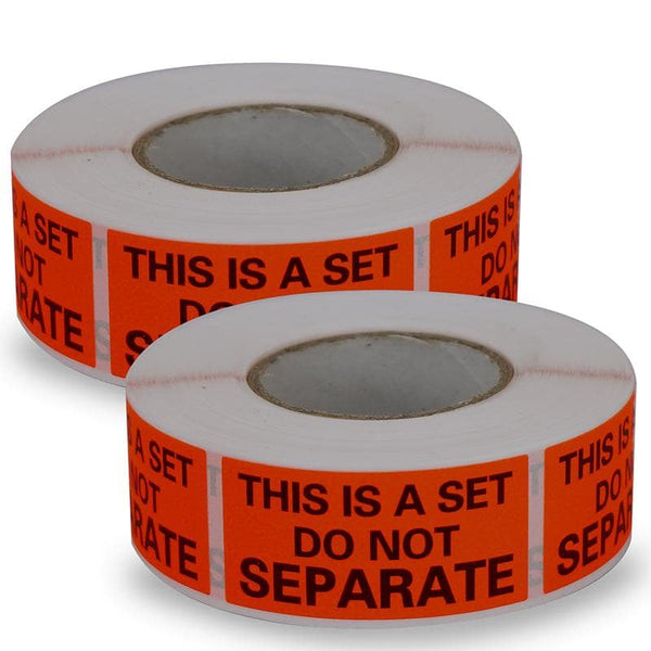 Betckey 1x2 inch Fluorescent Red FBA Packing Labels This is a Set Do Not Separate Labels Stickers-2 Rolls