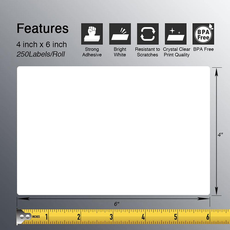 Zebra 4" x 6" Blank Shipping Labels Direct Thermal Labels