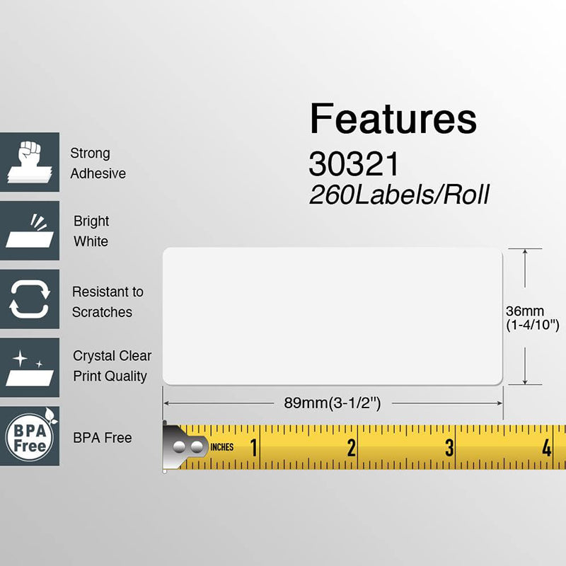 Betckey Dymo 30321 Large Address Labels 1-4/10" x 3-1/2"