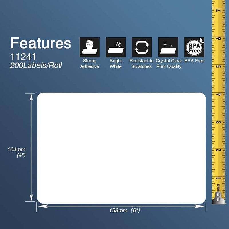 Betckey Brother DK-1241 Compatible Shipping Labels DK1241 Labels 4 in x 6 in