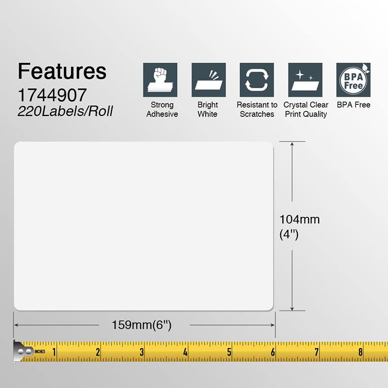 Dymo 1744907 4XL Internet Postage Extra-Large 4" x 6" Shipping Labels