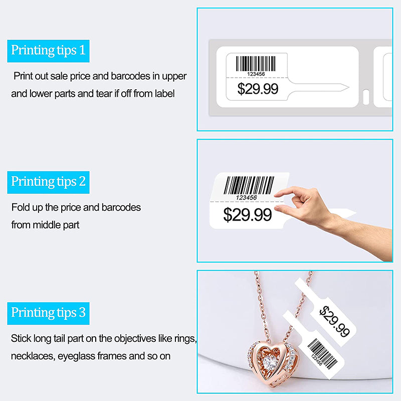 Dymo 30373 Compatible Price Tag Rat Tail Film Labels 7/8" x 15/16