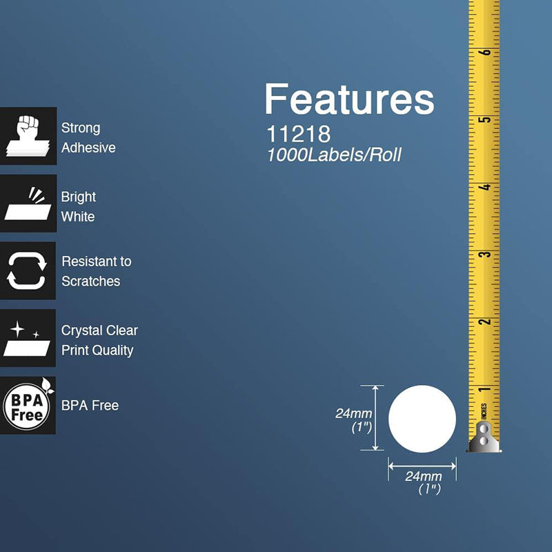 Betckey Brother DK-1218 Compatible Round Labels DK1218 Labels 0.94" in Dia