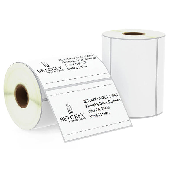 BETCKEY 4" x 6" (102 mm x 152 mm) Blank Shipping Labels Compatible with Zebra ＆ Rollo Label Printer(not for dymo 4XL), Premium Adhesive ＆ Perforat - 3