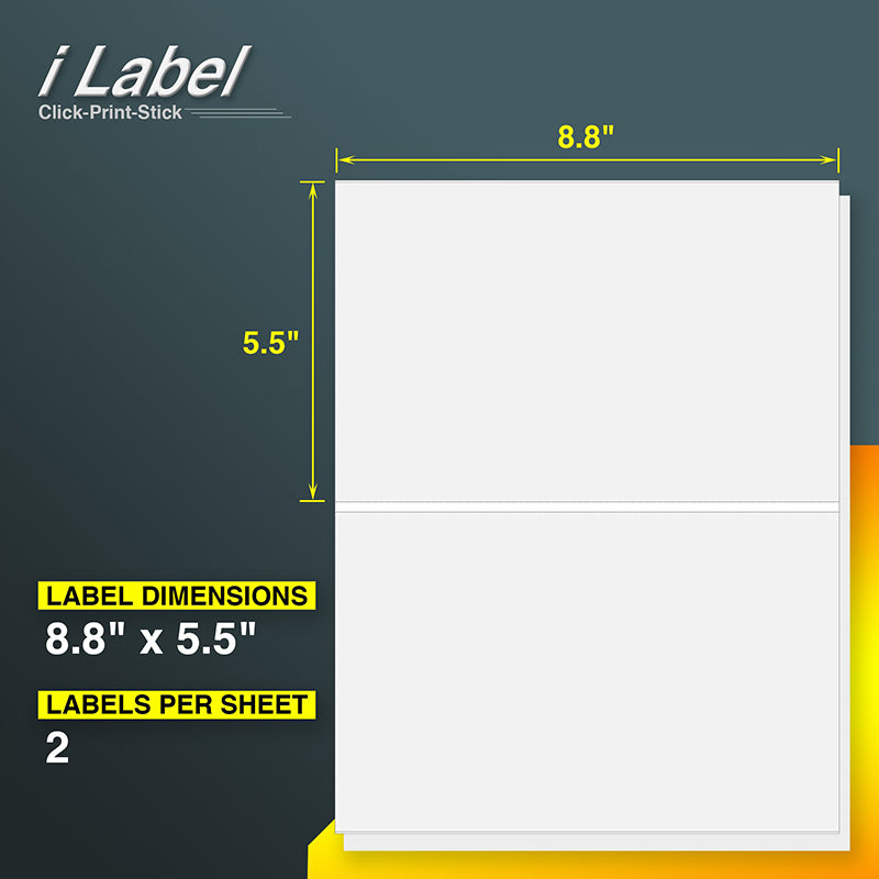 Betckey 8.5" x 5.5" Half Sheet Self Adhesive Shipping Labels for Laser & Inkjet Printers