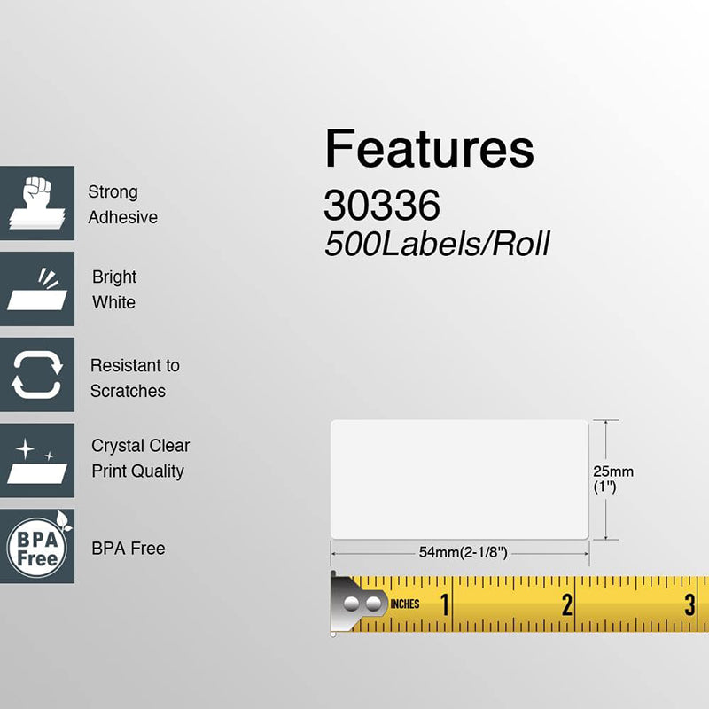 DYMO 30336 Barcode Labels 1" x 2-1/8" Multipurpose Labels