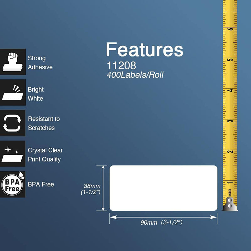 Betckey Brother DK-1208 Compatible Large Address Labels DK1208 Labels 1.4" x 3.5"