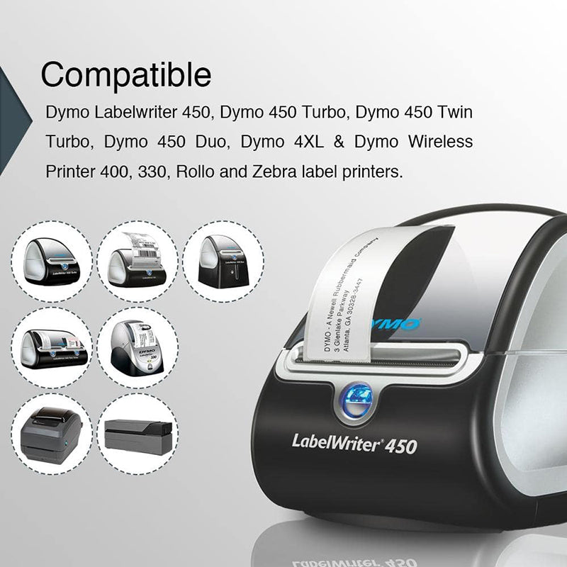 BETCKEY - Compatible DYMO 30334 (2-1/4\" X 1-1/4\") Multipurpose Barcode Labels, Perforated, Compatible With DYMO Labelwriter 450, 4XL, NOT Fit 550 & 5XL