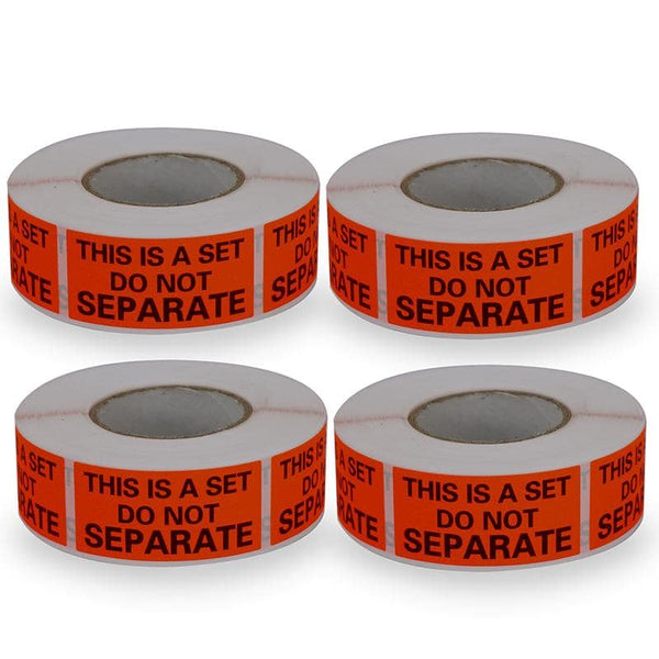 Betckey 1x2 inch Fluorescent Red FBA Packing Labels This is a Set Do Not Separate Labels Stickers-4 Rolls