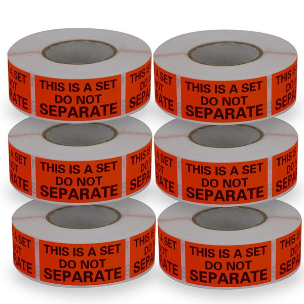 Betckey 1x2 inch Fluorescent Red FBA Packing Labels This is a Set Do Not Separate Labels Stickers-6 Rolls