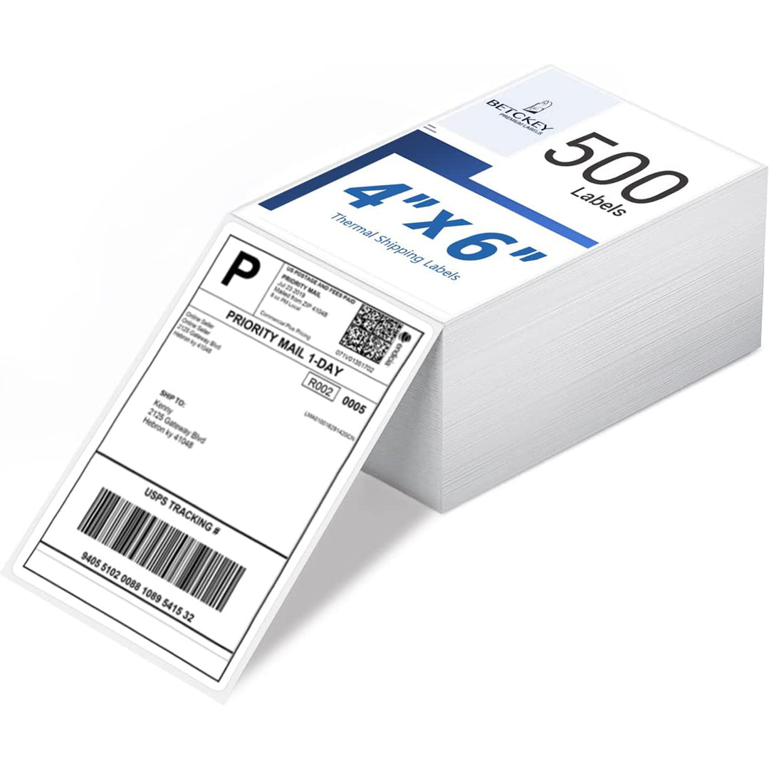 Betckey 4" x 6" Thermal Direct Shipping Labels Fanfold Labels