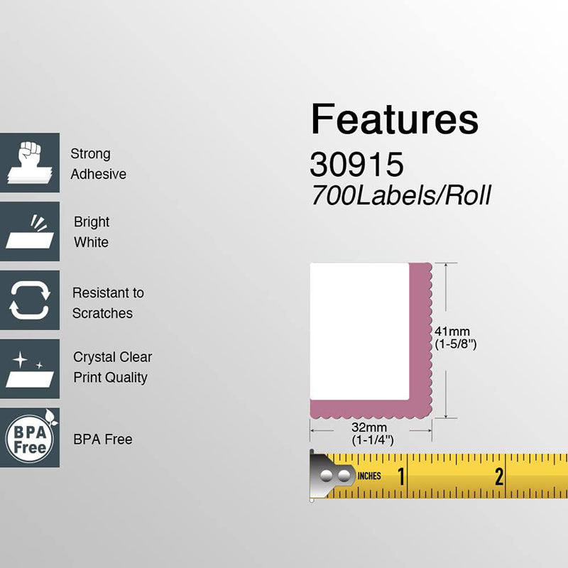 DYMO 30915 Endicia Internet Postage Stamps Labels 1-5/8" x 1-1/4"