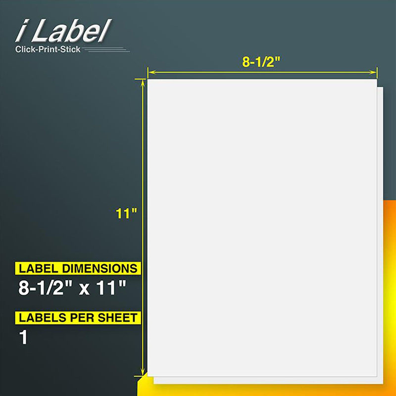 Betckey 8.5" x 11" Full Sheet Labels Shipping Sticker Paper for Laser & Inkjet Printers