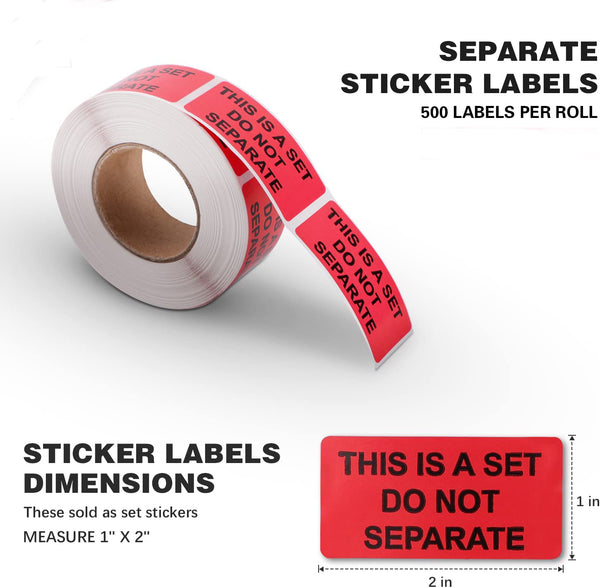 Betckey 1x2 inch Fluorescent Red FBA Packing Labels This is a Set Do Not Separate Labels Stickers