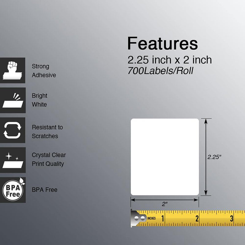 Zebra 2.25" x 2" UPC Barcode & Address Labels Direct Thermal Labels