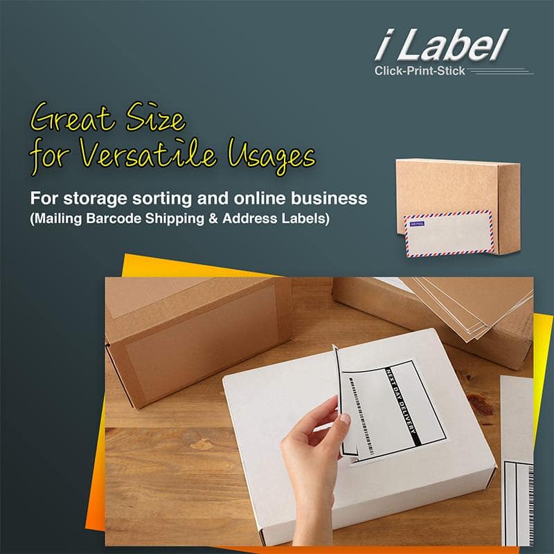 4UP 3.5" x 5" Shipping Address Mailing & Barcode Labels for Laser & Inkjet Printers