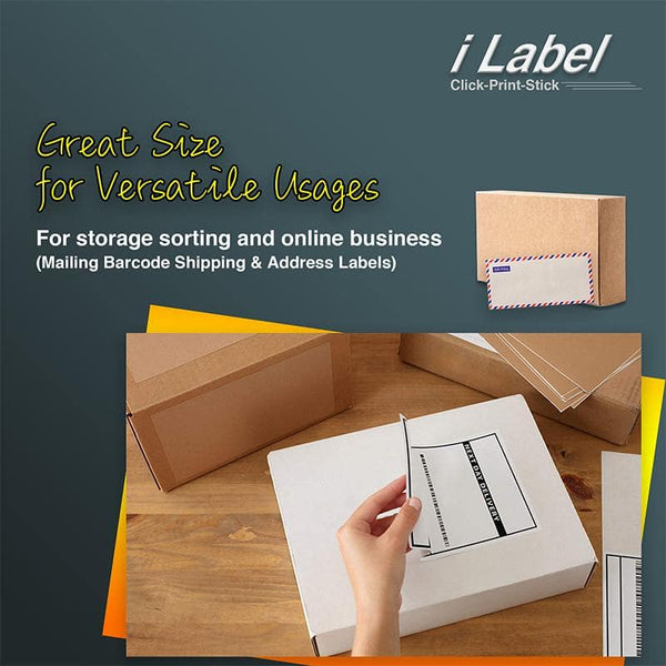 4UP 3.5" x 5" Shipping Address Mailing & Barcode Labels for Laser & Inkjet Printers