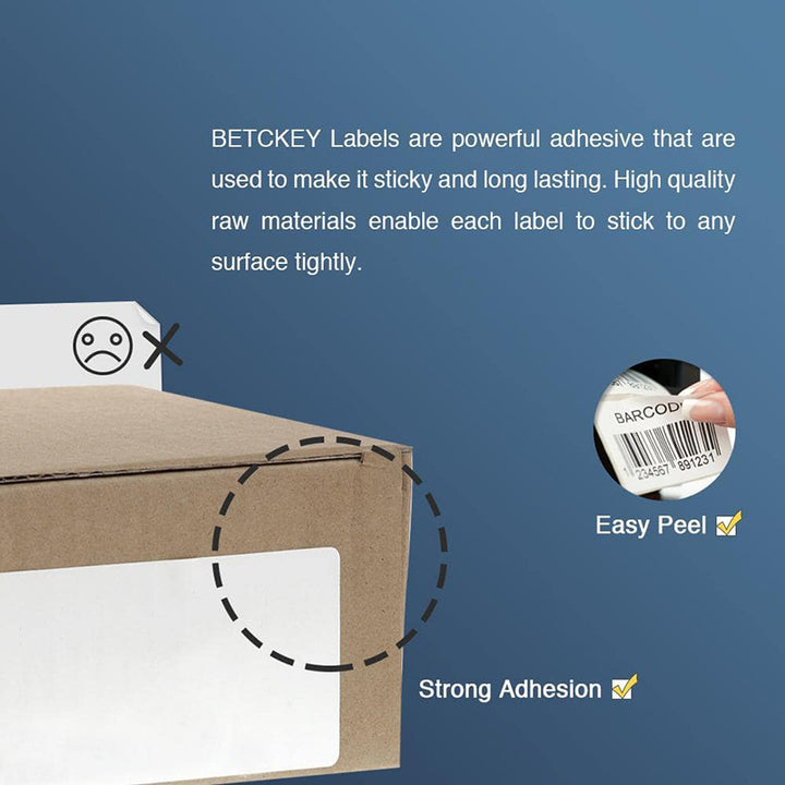 Betckey Brother DK-1202 Shipping Labels Compatible Die-Cut White DK1202 Labels 2.4 in x 3.9 in